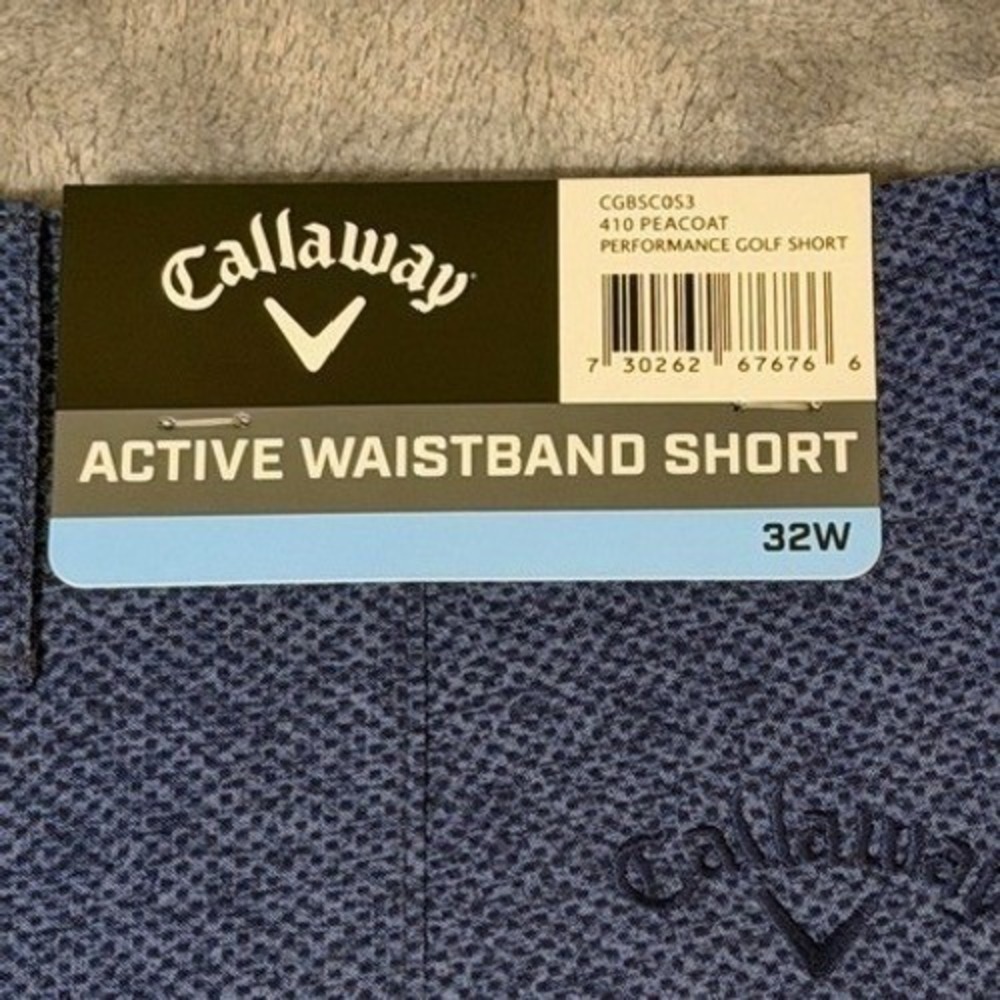 Callaway Shorts Mens 32 Active Waistband Peacoat Blue Stretch Performance New - Picture 3 of 8